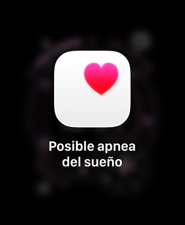 Possible sleep apnea notification, pink heart in white box