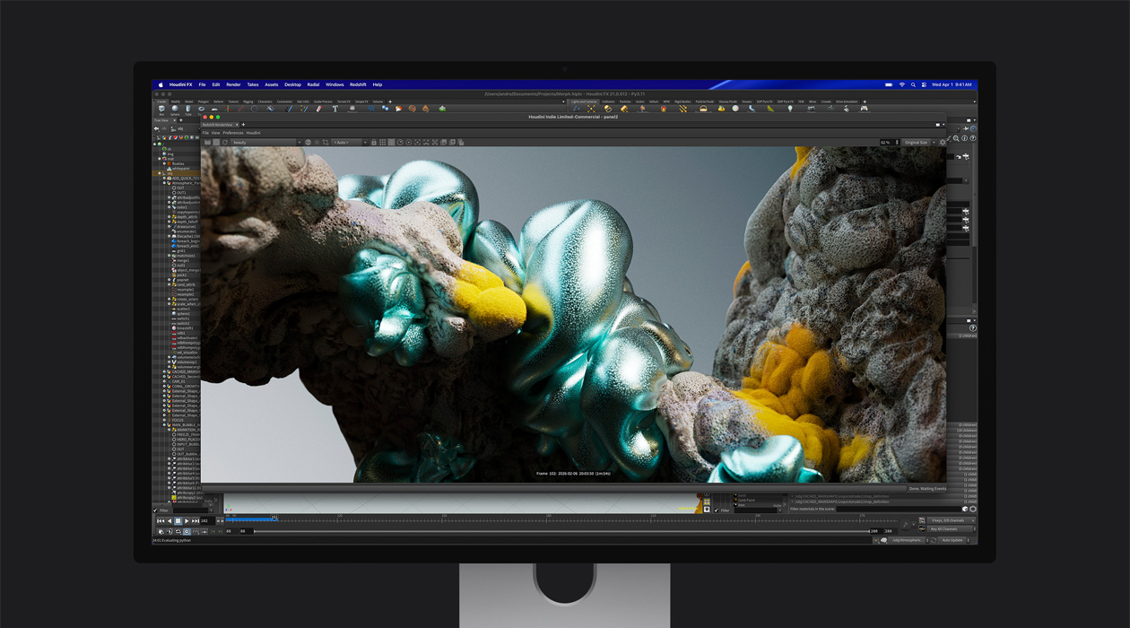 Animatsioonifaili kaader Studio Display XDR-i ekraanil
