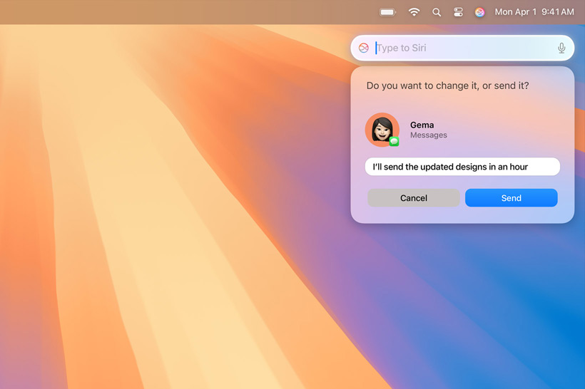 Text pop-up from Siri with information user was seeking about merging multiple PDFs.