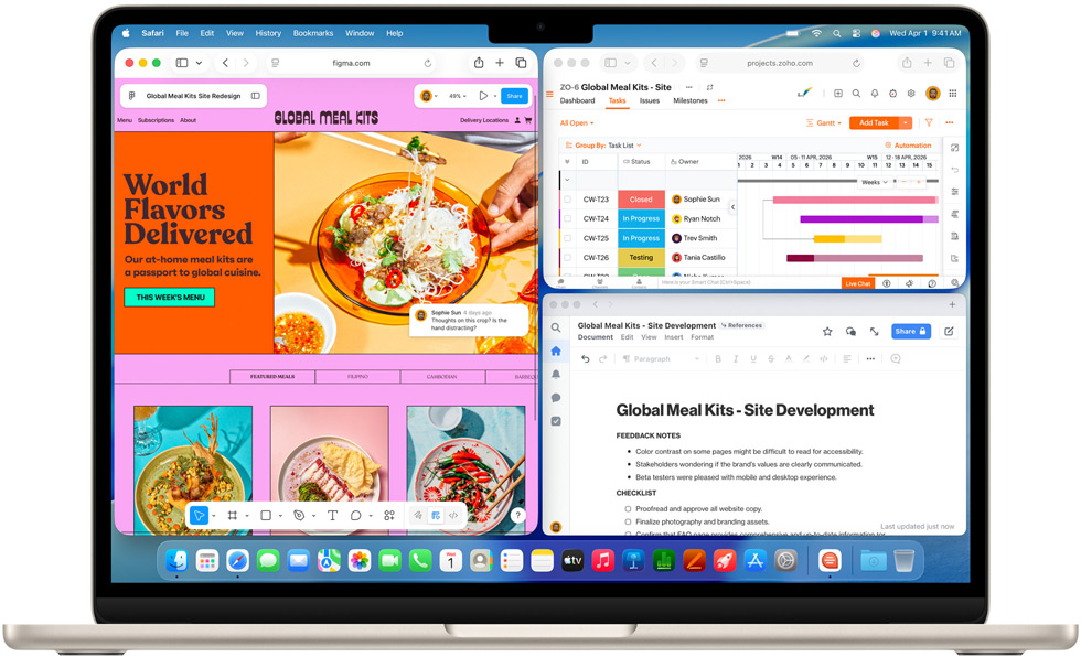 MacBook Air met meerdere geopende apps
