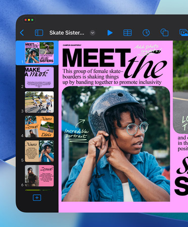 Janela do Keynote aberta a mostrar os controlos simples e elegantes.