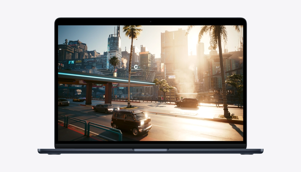 MacBook Air screen showing gaming to demonstrate M5 chip capabilities