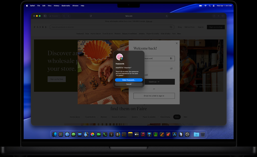 Saat melakukan penelusuran di Safari, pengguna diminta menggunakan Touch ID untuk masuk ke situs web