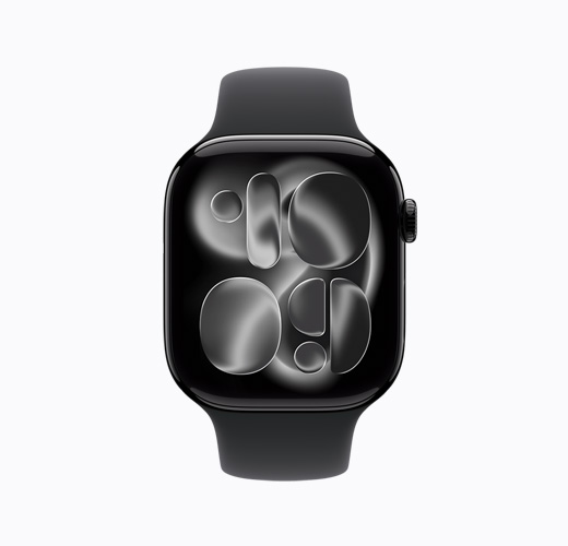 曜石黑色 Apple Watch Series 11，展示錶面