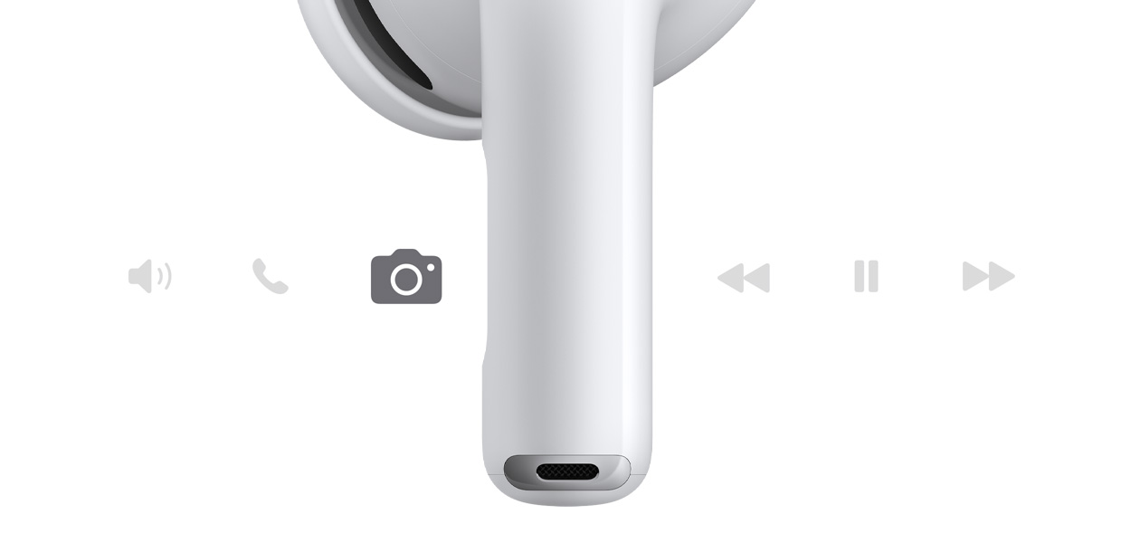 AirPods Pro 3, kabelloser Kopfhörer, Farbe Weiß, kurzes Ende
