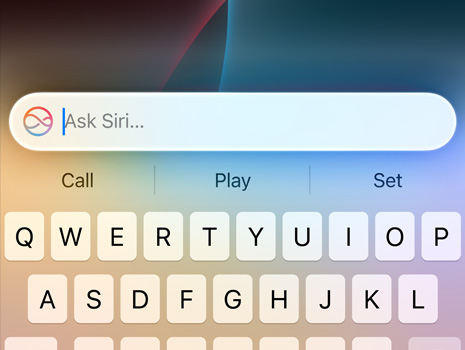 A close-up of a cursor making a Siri request.