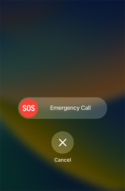 Un écran d’iPhone affichant un Appel d’urgence.