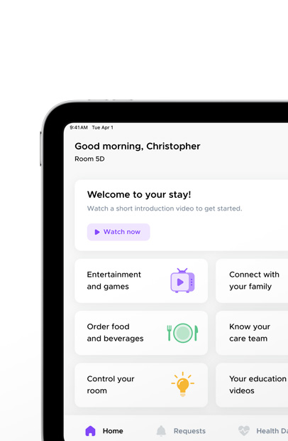 Phần mềm hiển thị ứng dụng Epic MyChart Bedside.