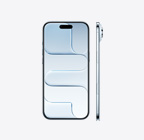 Prednji prikaz vanjskog izgleda iPhonea Air u nebeski plavoj boji, Dynamic Island centriran pri vrhu, bočni prikaz vanjskog izgleda, jako tanak profil, tipka za kontrole kamere