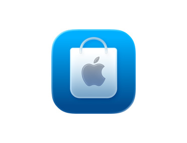 Die Apple Store App mit blauem Einkaufstaschen-Symbol