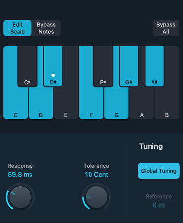 Pitch correction controls for vocal track