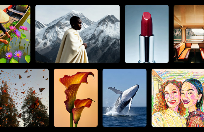 Galería de imágenes de diversos estilos creada con Image Playground.