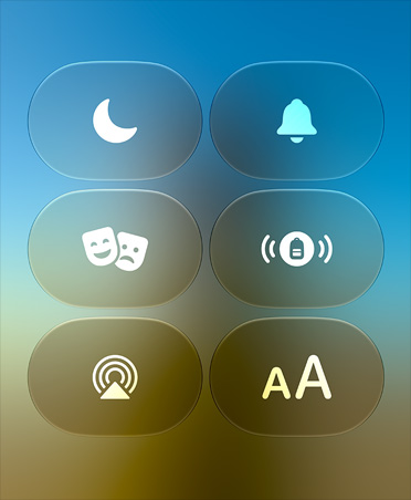 Pantalla que muestra el Centro de Control del Apple Watch